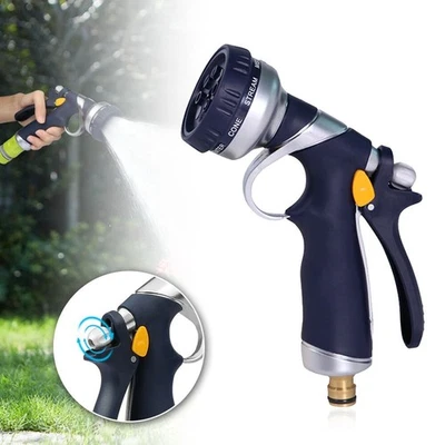 MARKENLOS Gartenbrause Hochdruck Metall Garten Handbrause 9 Sprühbilder Spritzpistole