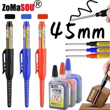45mm Deep Hole Marker Pen Waterproof Long Nib Carpenter Pen for Woodworking