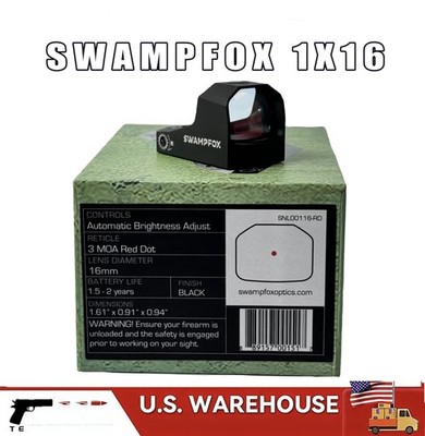 SWAMPFOX Sentinel 3MOA Red DOT Sight Auto Brightness Adjust RMSc footprint