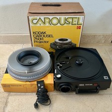 Proiettore diapositive KODAK Carousel 750H OTTIMO! Telecomando con, obiettivo, 140 vassoi manuale e scatola