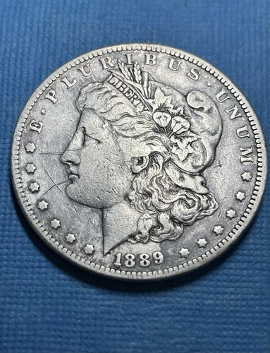 1889-CC Key Date Morgan Silver Dollar $1 VF Details