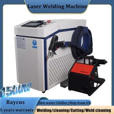 Raycus 1500W Laser Welder Cutting Weld Seam Cleaning Machine Touch Screen Gun US