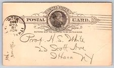 United States Postal Card | Cornell Univ Professor H. S. White Subscription 1890