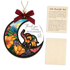 Elephant Ornament, Friendship Ornament with Story Blooming Garden Elephant