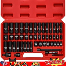 49pc Chrome Vanadium Steel Socket Set Deep Shallow Impact Extension Adapter New