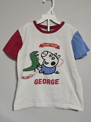 Vintage Y2K 2003 Peppa Pig Playtime George Cartoon T-Shirt Youth Size 5/6