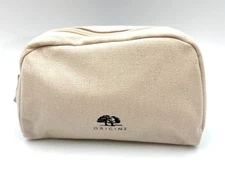 4 Bags: Origins Canvas Cosmetic Makeup Bag Beige  with Zipper