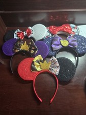 Lot of 5 Disney Minnie Mouse Ears Villians and Classic Bow Tie Ears