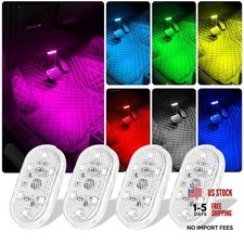 4PCS Wireless Car Led Interior Lights with Touch Control, 7 Colors Magnetic