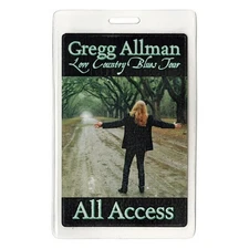 Gregg Allman 2011 Low Country Blues Concert Tour Laminated Backstage Pass