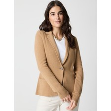 J.CREW 365 Schoolboy Sweater Blazer XL Camel Knit Cotton
