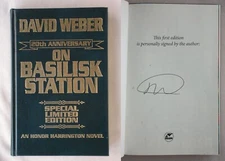 Signed ON BASILISK STATION David Weber HONOR HARRINGTON LEATHERBOUND HARDCOVER
