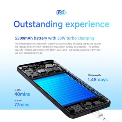 Smartphone XIAOMI Redmi Note 14 4G - 8 Go RAM + 256 Go Stockage - Écran AMOLED 6,67" 120 Hz - Appareil Photo 108 Mpx - 3