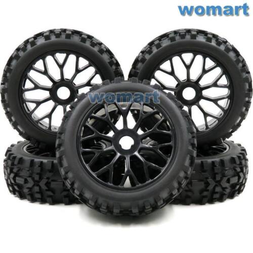 5pc 1/8 RC Off Road Buggy Badlands Tire Hex 17mm Wheels For 1:8 Losi HPI XTR Car - Photo 1 sur 10