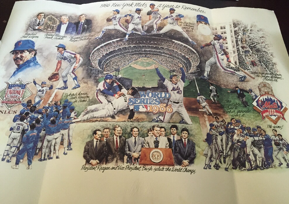1986 NY METS WORLD SERIES LITHOGRAPH LITHO A YEAR TO REMEMBER MADE 1986-ny-mets-world-series-lithograph-litho-a-year-to-remember-made