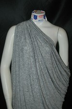Linen Tencel Knit Drapey Jersey fabric Two tones Heather gray by the yard