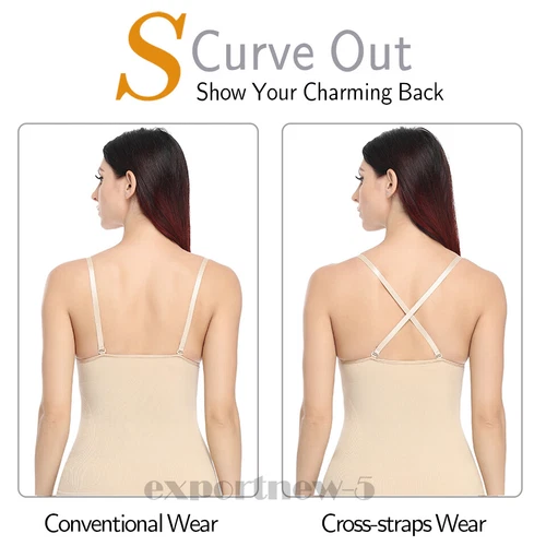 Women V-Neck Compression Cami Vest Tummy Control Body Shaper Camisole Plus Size - Picture 10 of 20