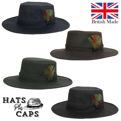 British Made Wax Cotton Fedora Outback 