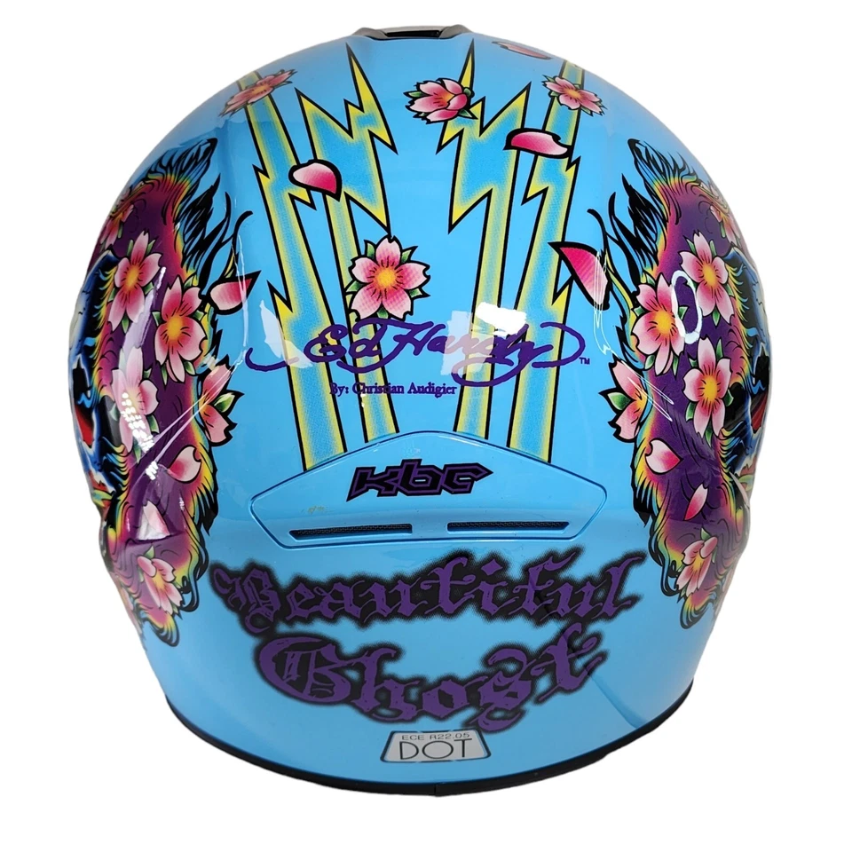 KBC Audigier Ed Hardy Motorcycle Helmet XS 53-54 cm Women Youth Beautiful Ghost - Image 3 of 4