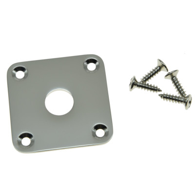 KAISH Flat Base Metal Jack Plate Square Jackplate for Les Paul Nickel