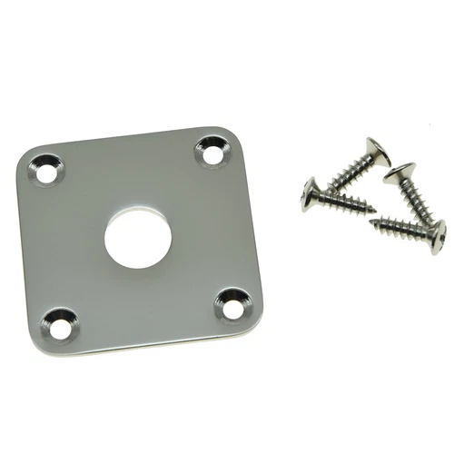 KAISH Flat Base Metal Jack Plate Square Jackplate for Les Paul Nickel