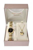Sekonda Women's Quartz Watch With Black Dial Analogue Display And Gold Alloy Bra Sekonda Women's Quartz Watch With Black Dial Analogue Display And Gold Alloy Bra