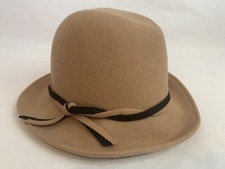 Geo W Bollman Doeskin Felt Fedora Hat Derby 100 Wool Tan Made In The USA Men  s