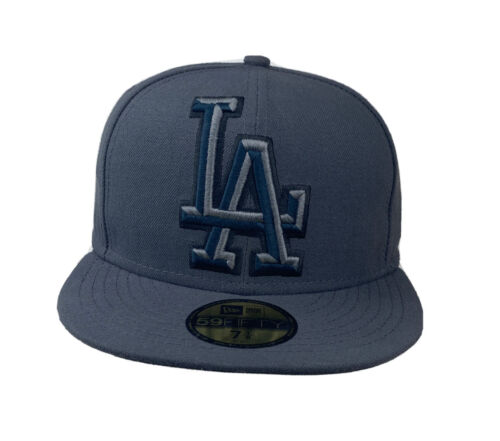 Los Angeles Dodgers LA Large Logo New Era 59fifty Fitted Grey hat- Size 71/8
