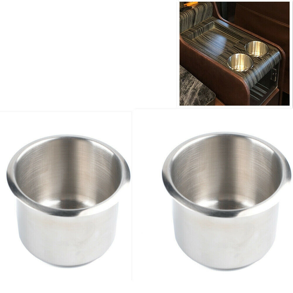 Amarine-made 8-Pack Stainless Steel Drink Holders - Self-Draining Cup Holders For Boat, RV, Camper