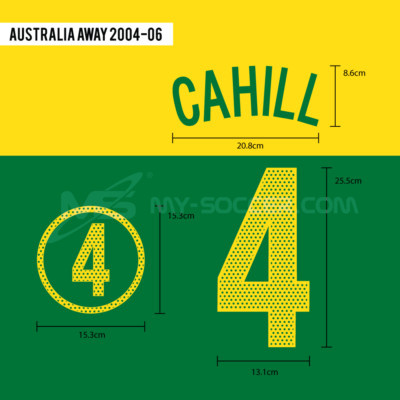 CAHILL #4 Australia Away 2004-06 NAME NUMBER PRINT EXCELLENT QUALITY