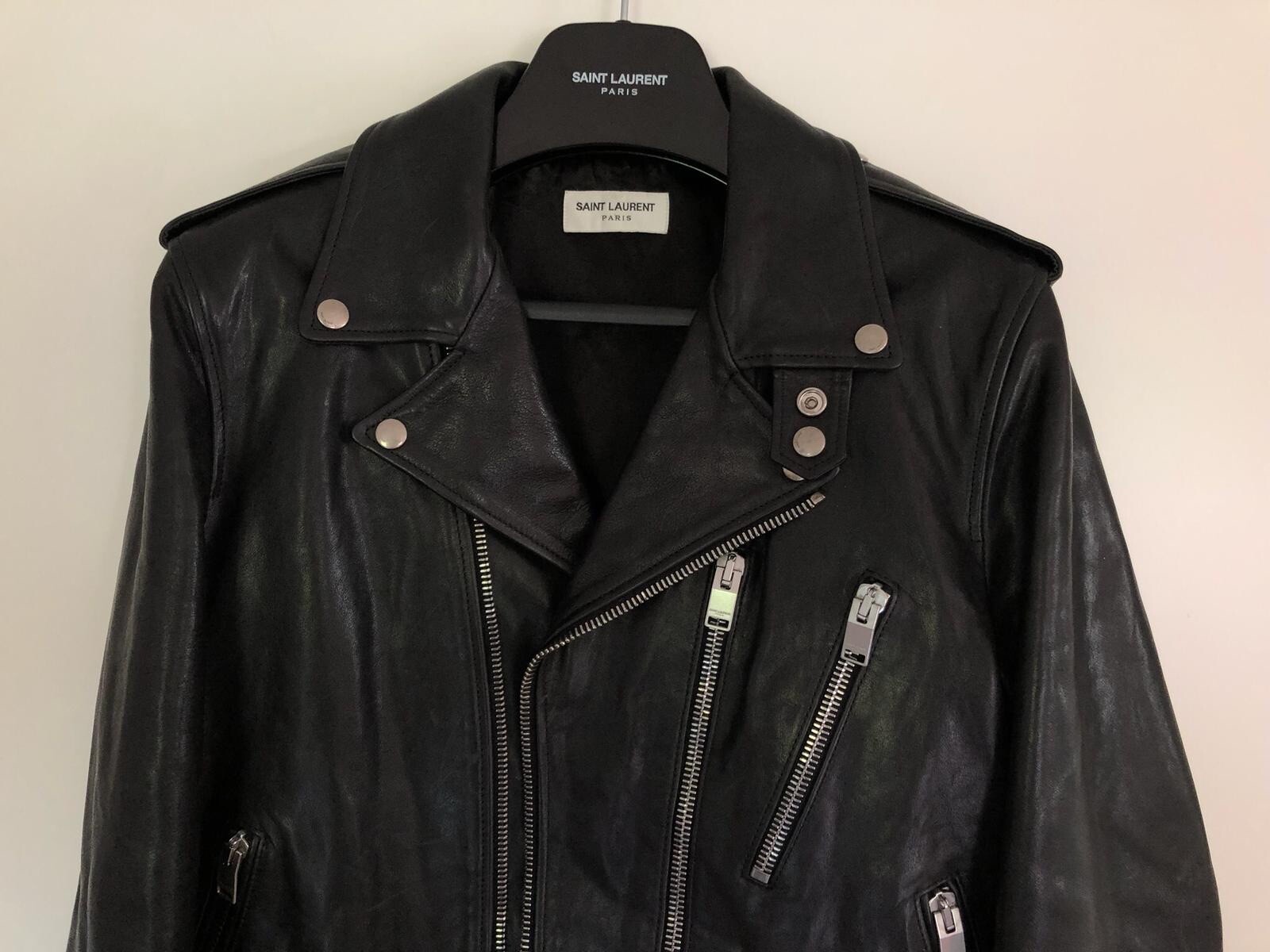 Giacca in pelle Saint Laurent L17 Hedi epoca FW12 13