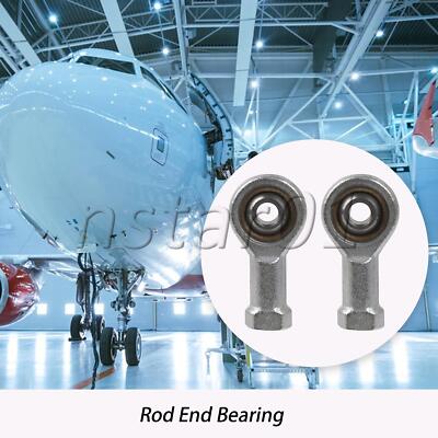 Rod End Joint Bearing SI5T/K 5mm Bore Inner Diameter Zinc Alloy Set of 2 Silver