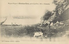 Postal Pique-Nique à CHRISTIAN COVE près QUEBEC QC Canadá 1901-07 J.P. Garneau