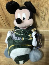 Green Bay Packers Mickey Mouse Throw Blanket NFL Offical Brand New