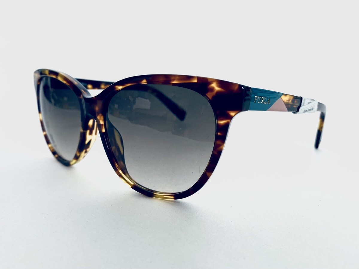 New Furla Tortoise Cats Eye Lucite Sunglasses Geometric  display picture 2