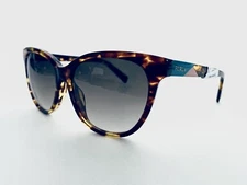 New Furla Tortoise Cats Eye Lucite Sunglasses Geometric Temple SFU137 54 16 135