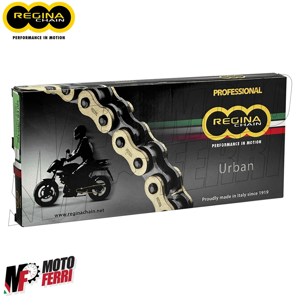 Catena Regina Passo 520 Moto Cross Enduro Senza ORing 120 Maglie Oro - Immagine 2 di 4