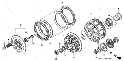 HONDA NX250, VT600,XR600, XR400,VT750, NC700X, CLUTCH HUB LOCK NUT