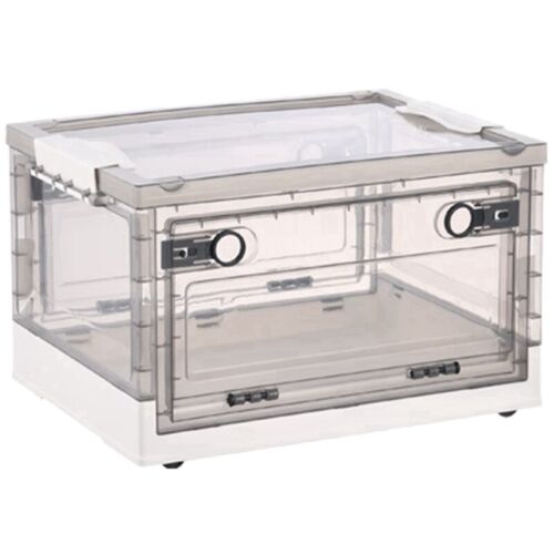 Collapsible Storage Bins with  Side Doors , Clear Storage Boxes with Lid ,7353 - Photo 1/7