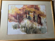 Superb Carole Winograd "Landscape Scene" Watercolor Painting -Signed/Framed