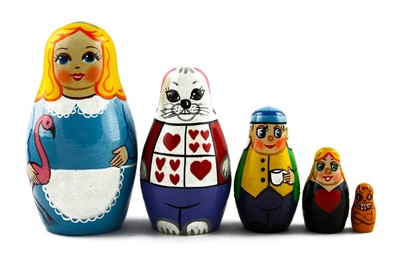 alice in wonderland nesting dolls