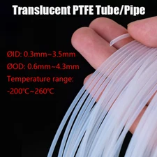 Translucent PTFE Tube/Pipe ID 0.3MM~3.5MM  -200℃~260℃ High Temp Capillary Tube 