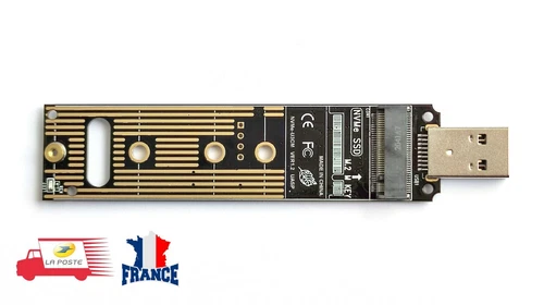 Adaptateur M.2 NVME SSD vers USB 3.1, Gen 2, 10Gbps, 2242/2260/2280