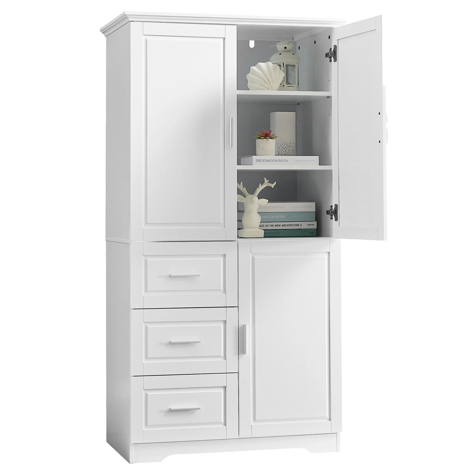 Hallway White Storage Cabinets
