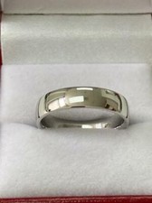 PLATINUM MENS WEDDING BANDS ,SHINY FINISH DOME PLATINUM MENS WEDDING RINGS 5MM