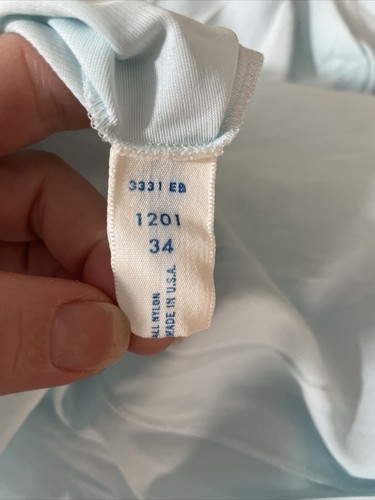Warner's Lingerie Women's Size 34 Robe Blue All Nylon Lace Trim Collar Button - Picture 7 of 7