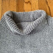 Liz Claiborne Fuzzy Knit Cowl Neck Sweater Womens XXLT Tall Classic Gray Cozy