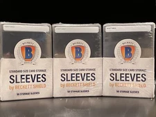 Beckett Shield Standard Size Semi-Rigid Sleeves 3 Packs of 50, 150 Total