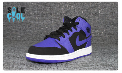 NIKE AIR JORDAN 1 AJ1 MID BLACK CONCORD 554725-051 554724-051 | eBay