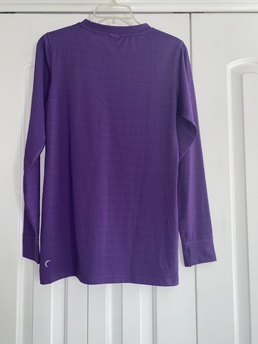 ZYIA Active Chill Size M Purple Laser Cut Long Sleeve Active Shirt Top - Picture 4 of 7